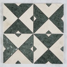 Samira Cream & Green Marble Mosaic Tile